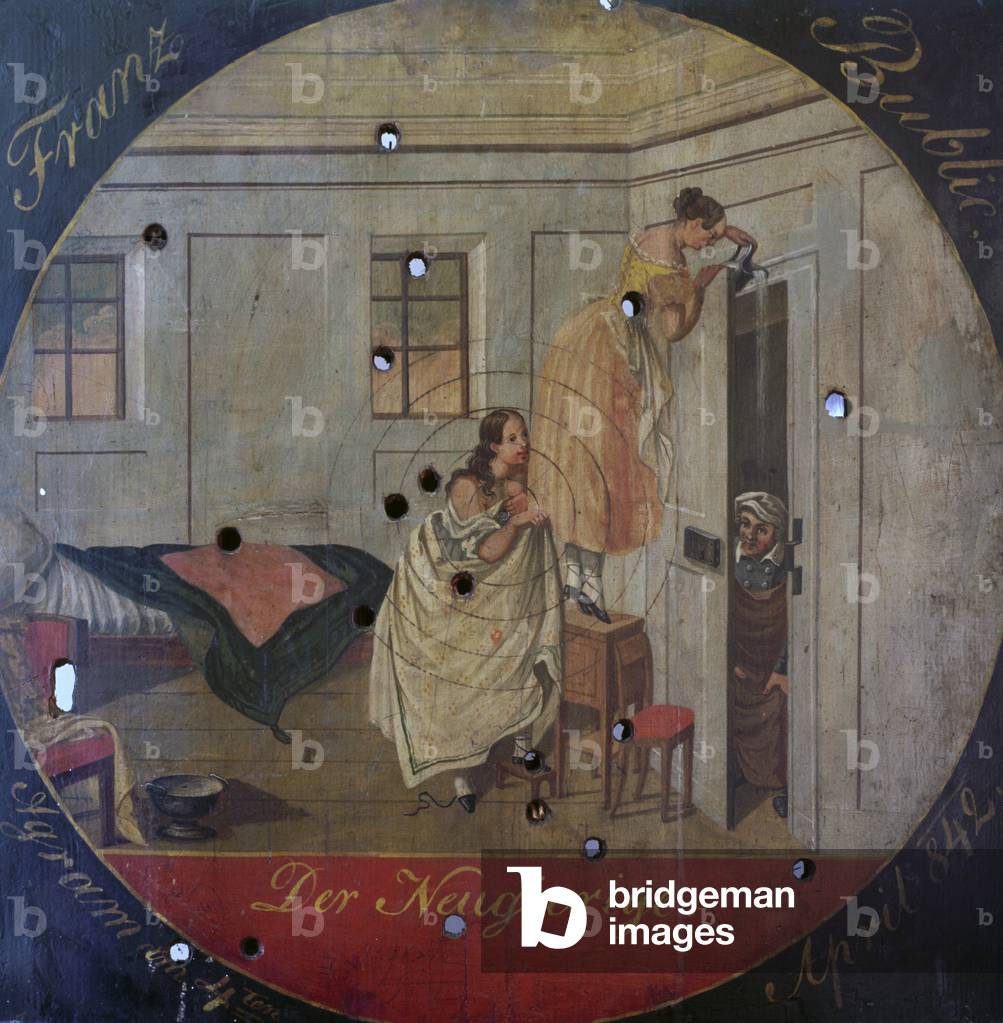 Immagine di Dipinto "Il curioso (bersaglio dipinto)" 1801 di Unknown Artist