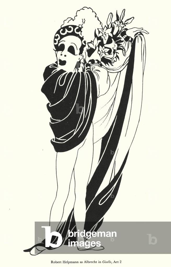Robert Helpmann en tant qu'Albrecht dans Giselle, Acte 2 (litho)