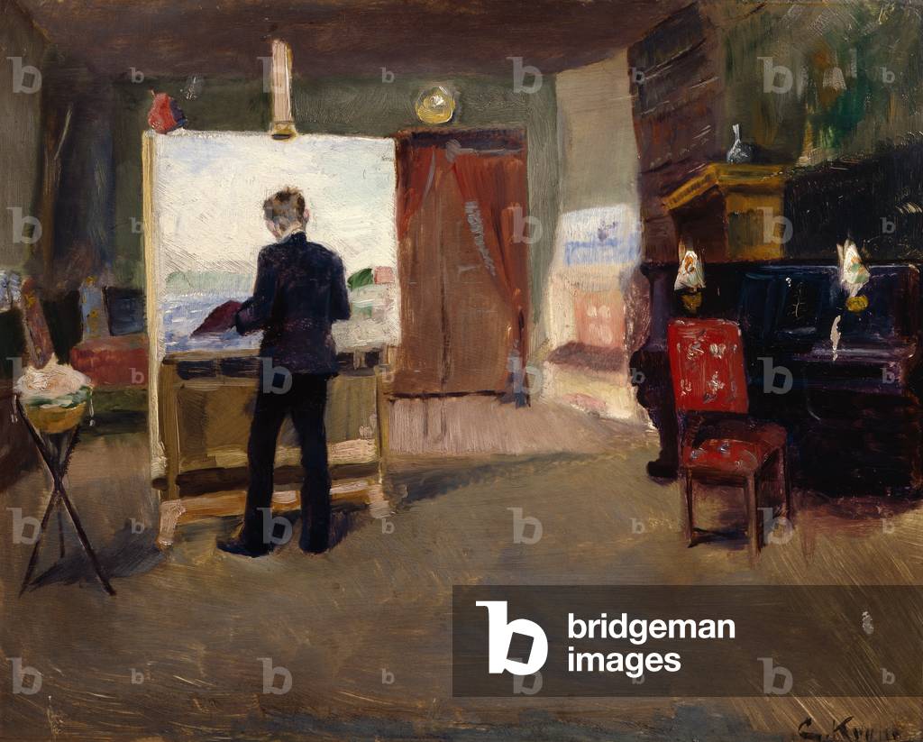 Image de Peinture représentant Le peintre Nils Hansteen dans l'atelier 1888 par Christian Krohg