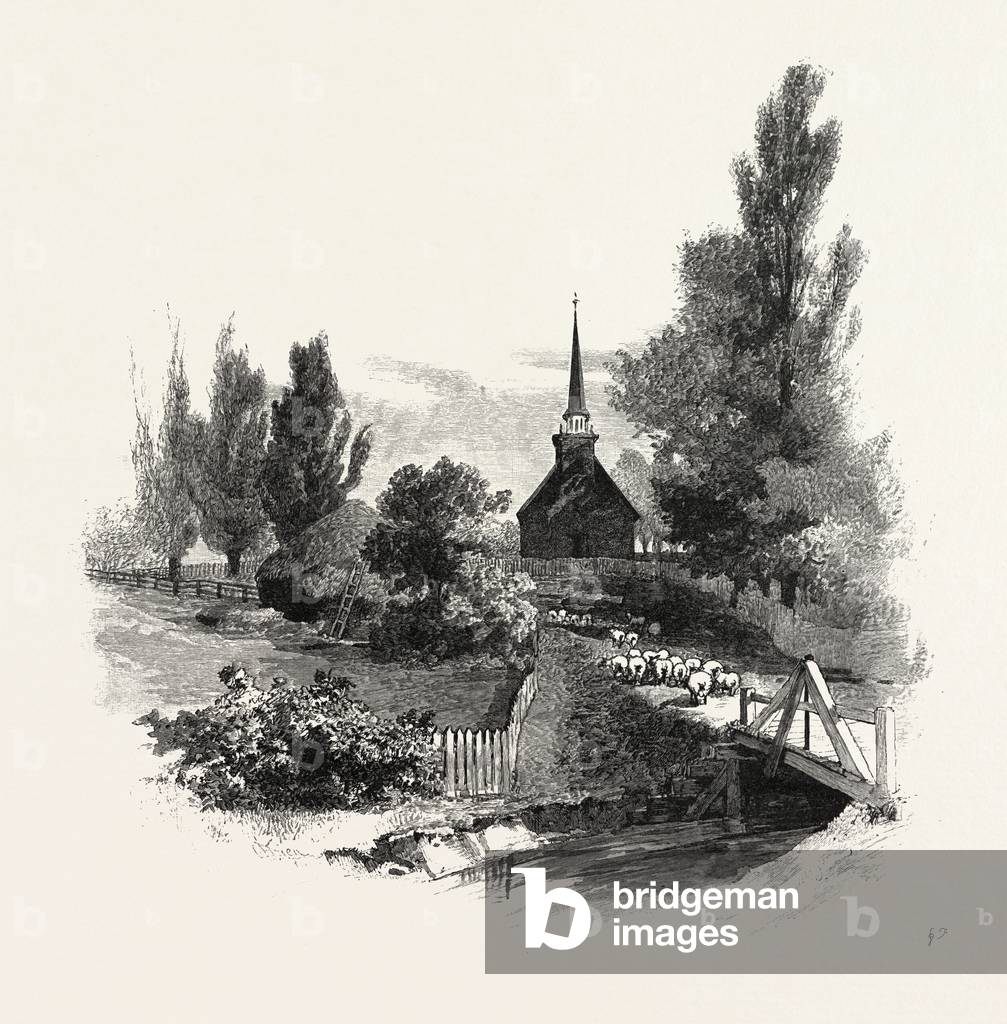 Image of Engraving depicting The Old Mohawk Church