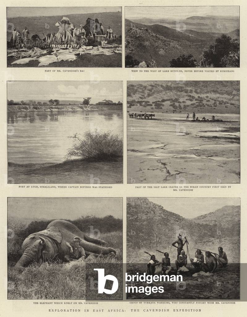 Image de Estampe représentant Exploration en Afrique de l'Est par English photographer, b/w