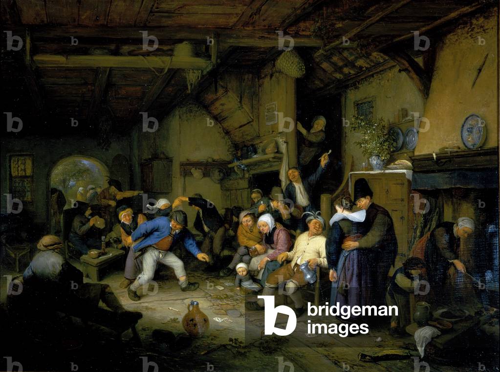 Peasants Dancing in a Tavern, 1659 (oil on panel)