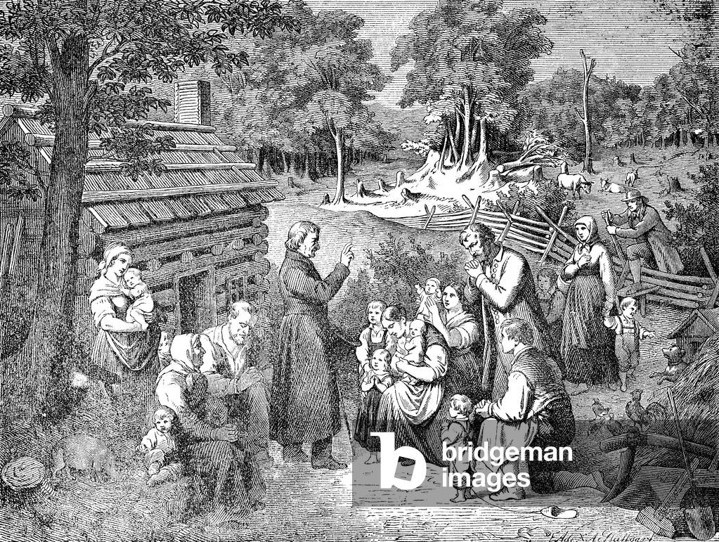 "una mattina di Pasqua nell'ovest dell'America" 1881, b/w