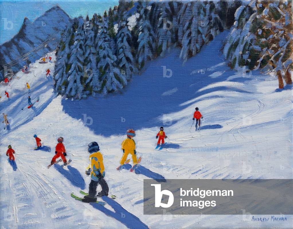 Ski school, Morzine, 2015 (oil on canvas)