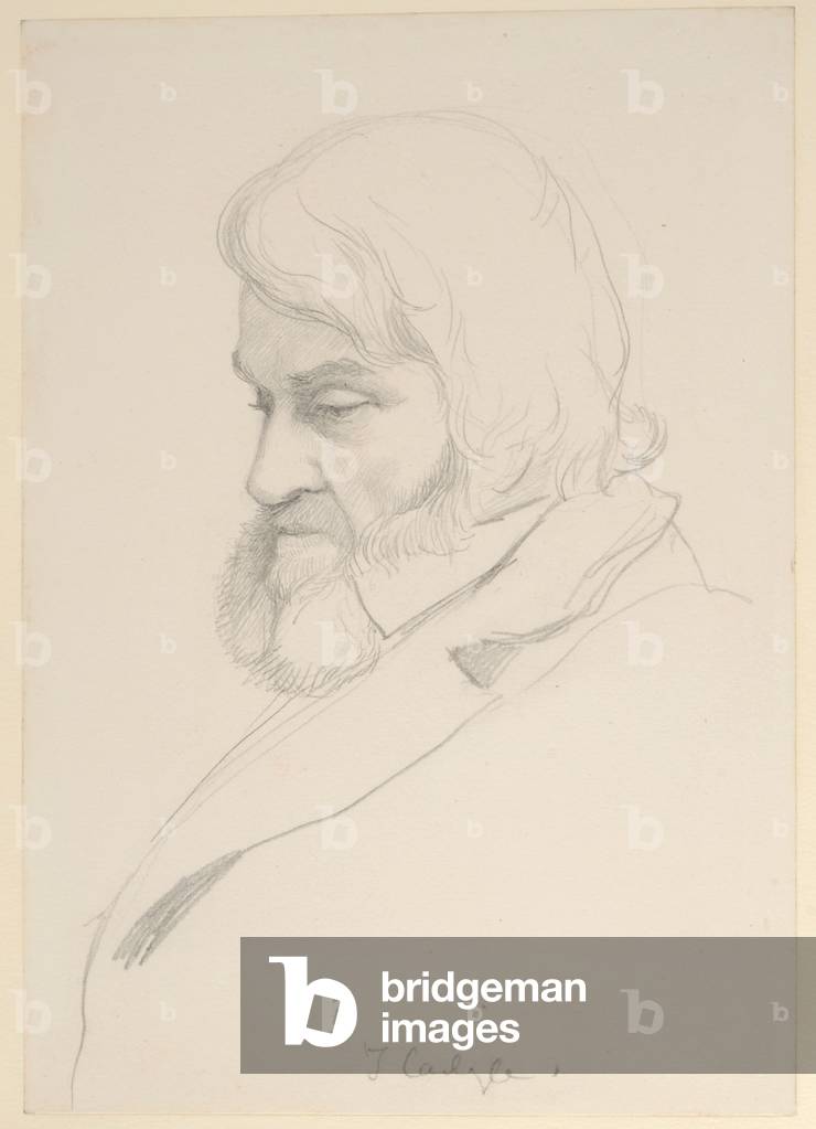 Porträt von Thomas Carlyle, um 1875 (Bleistift auf Papier)