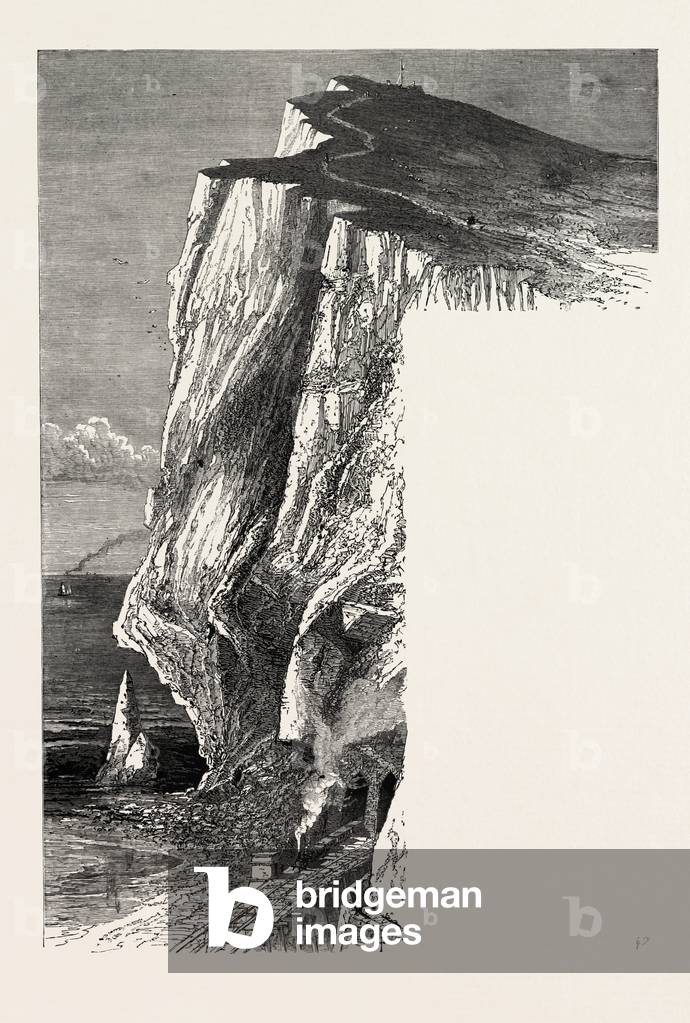 Shakespeares Klippe, die Südküste, Großbritannien, Gravur aus dem 19. Jahrhundert