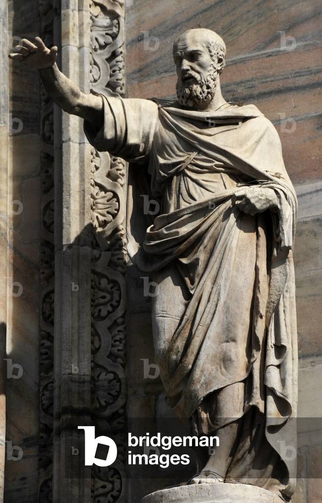 Italia. Milano. Cattedrale. Gotico. XIV secolo. Esterno. Statua. Facciata.
