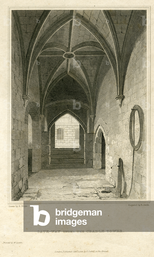 Image de Gravure représentant Passerelle sous la tour du berceau 1823 par R. Sands