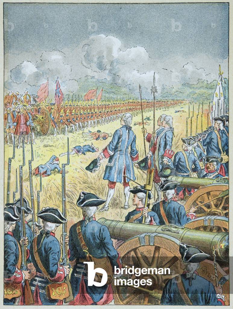 Battaglia di Fontenoy l'11 maggio 1745, XIX secolo (incisione)