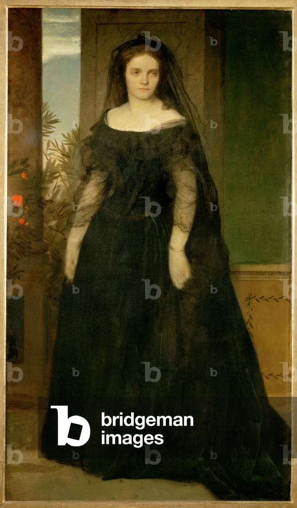 Bildnis der Schauspielerin Fanny Janauschek - Portrait of actress Fanny Janauschek ... (Gemälde auf Leinwand)