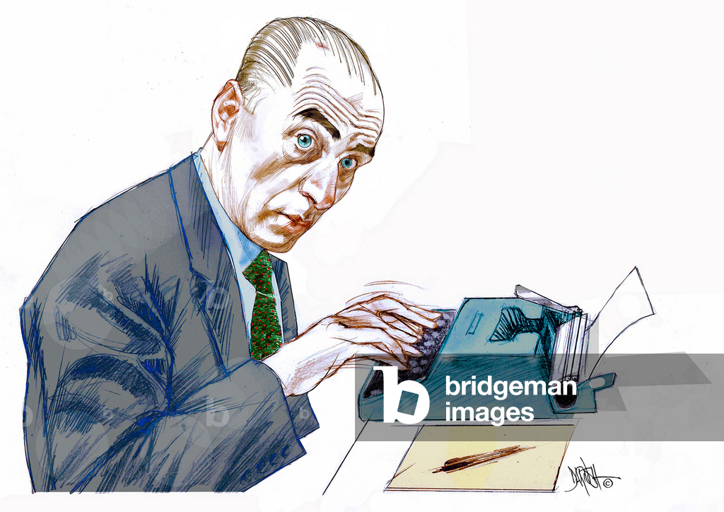 Indro Montanelli, 2021 (digitale farbige Bleistiftzeichnung)