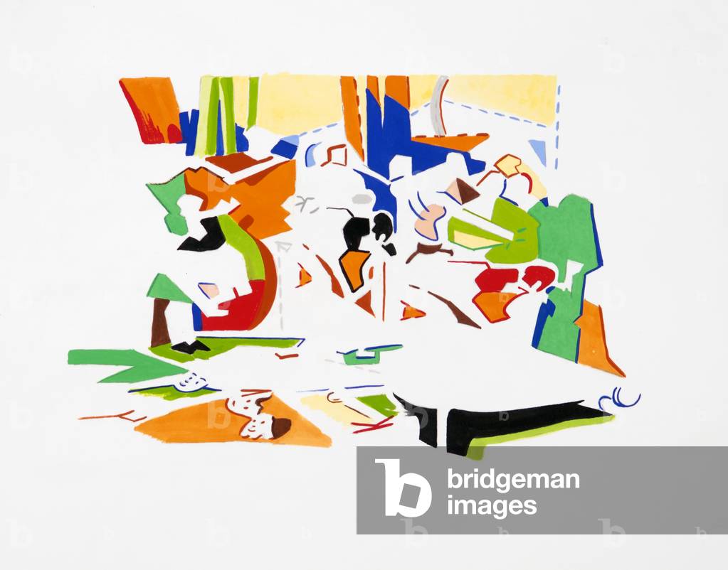 Fest des Pan (Landschaft), 2019 (Gouache auf Papier)