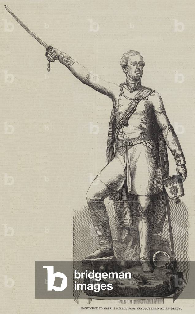 Denkmal für Captain Pechell gerade in Brighton eingeweiht (Gravur)