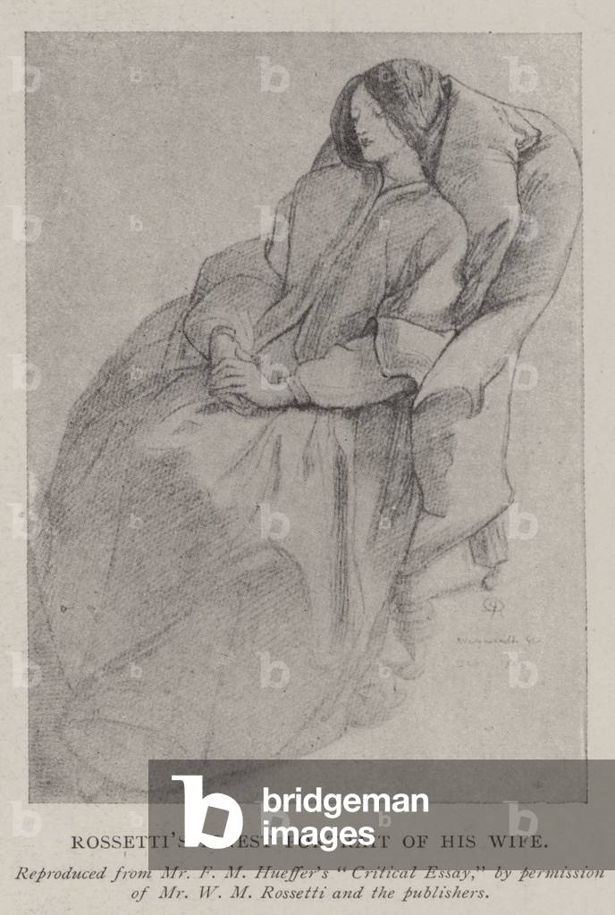 Rossettis feinstes Porträt seiner Frau (Gravur)