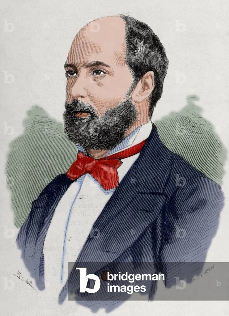 Vicente de la Hoz y Liniers (1831-1886). Journalist. Editor of the newspaper "La Fe". Engraving. Colored. by A