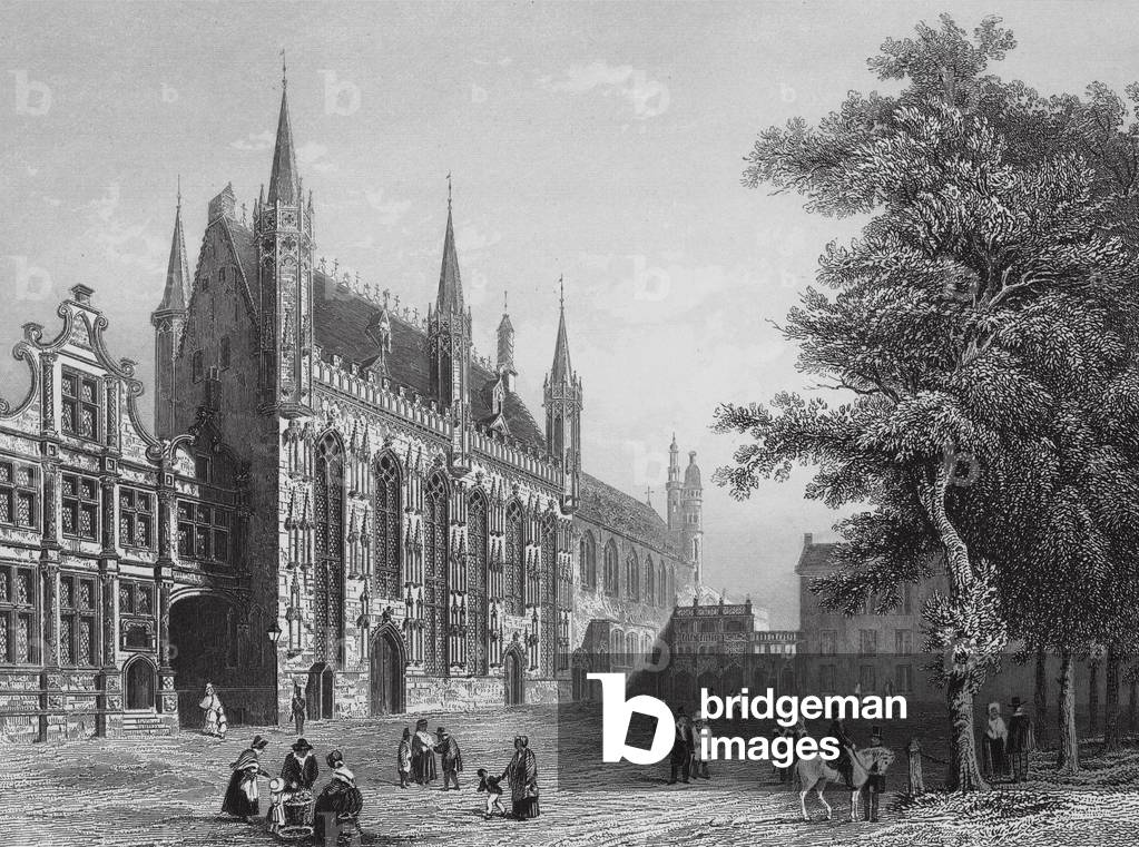 Immagine di Incisione "Municipio di Bruges (incisione)" 1801 di European School