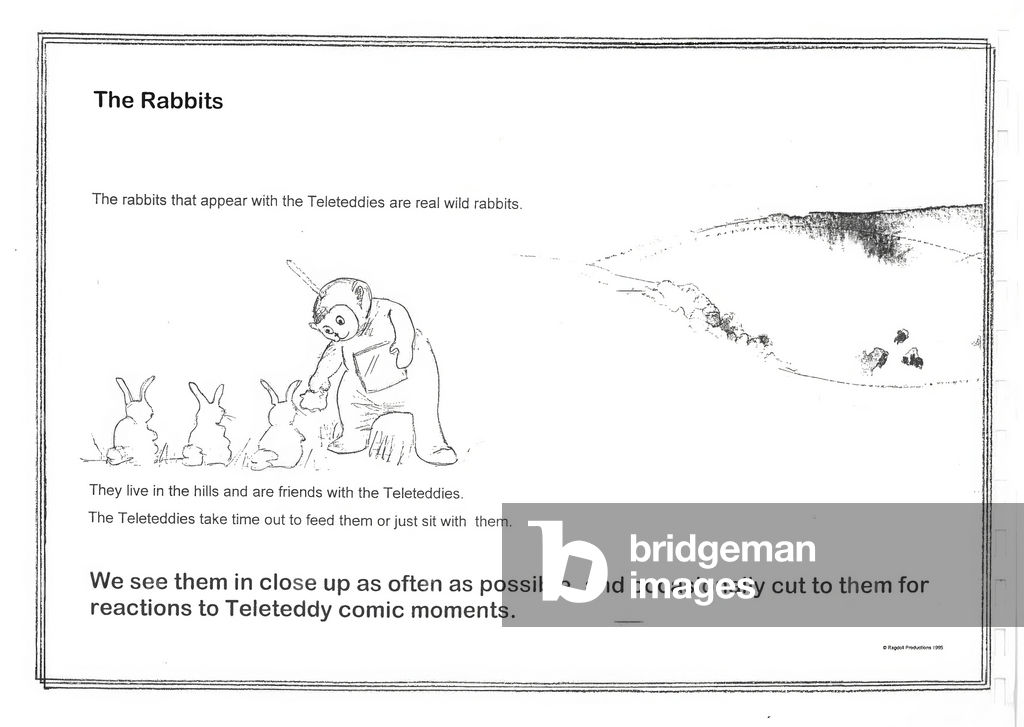 Image of Print depicting Teletubbies (print) by Jonathan Hills, b/w