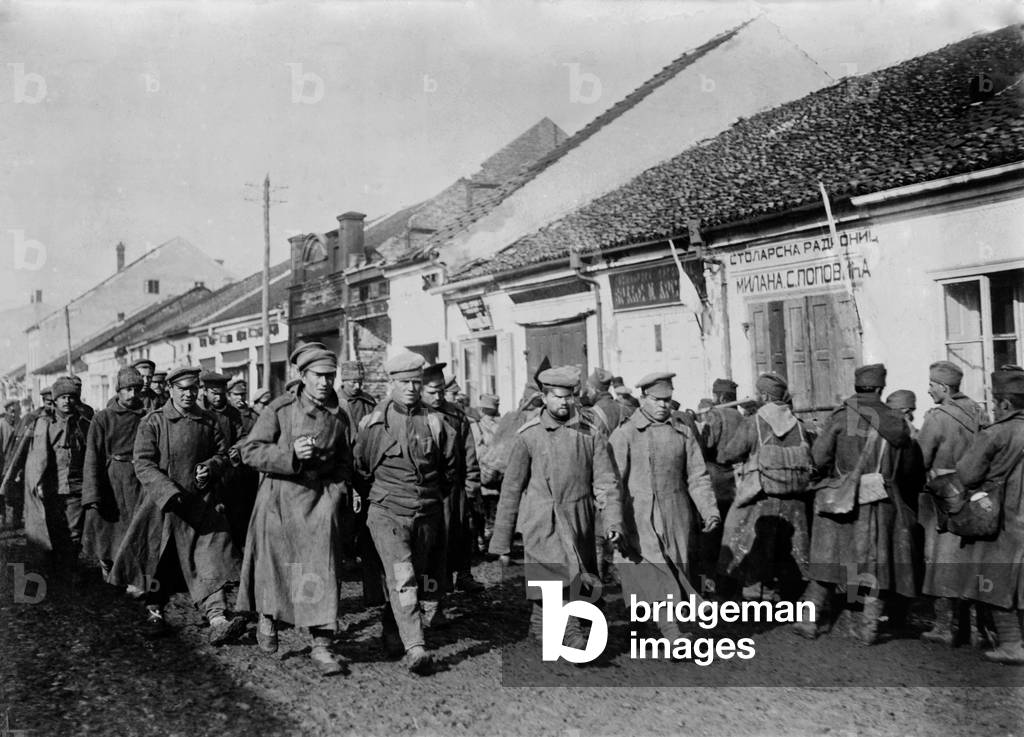 Image of World War 1. Russian and Serbian prisoners of War. c.