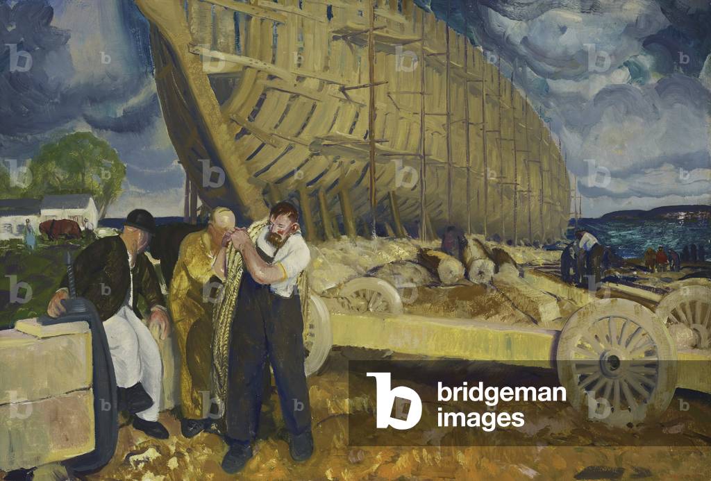Immagine di Dipinto "Costruttori di navi" 1916 di George Wesley Bellows