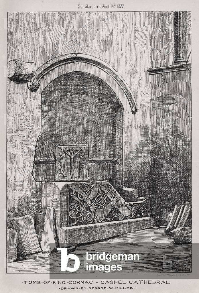 Grab von König Cormac, Cashel Kathedrale (Gravur)