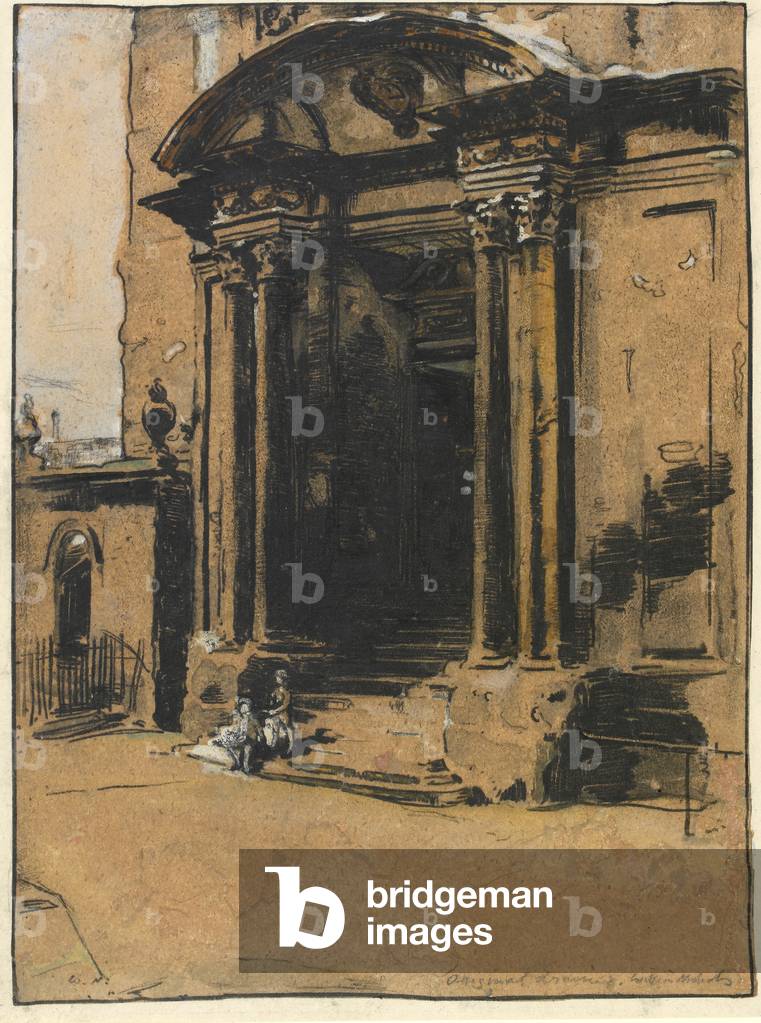 "Die Tür des alten Ashmolean Museum" von William Nicholson, b/w
