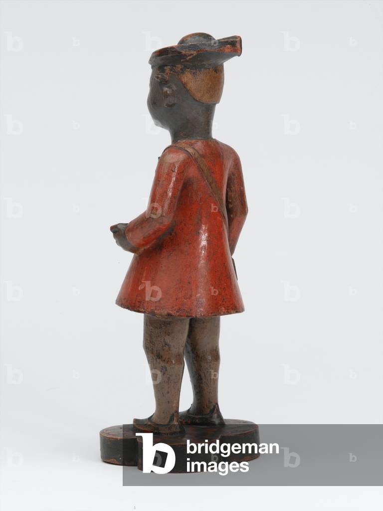 "Geschnitzte Holzfirma Schulfigur eines Sepoy der Madras Armee" 1785 von Indian School