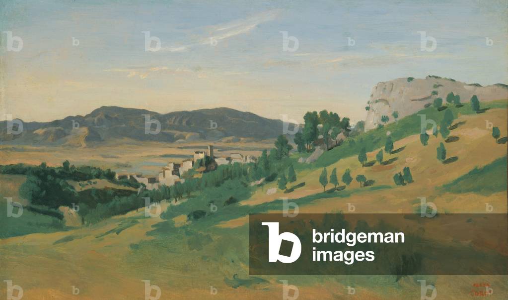 "View of Olevano", 1827 von Jean Baptiste Camille Corot