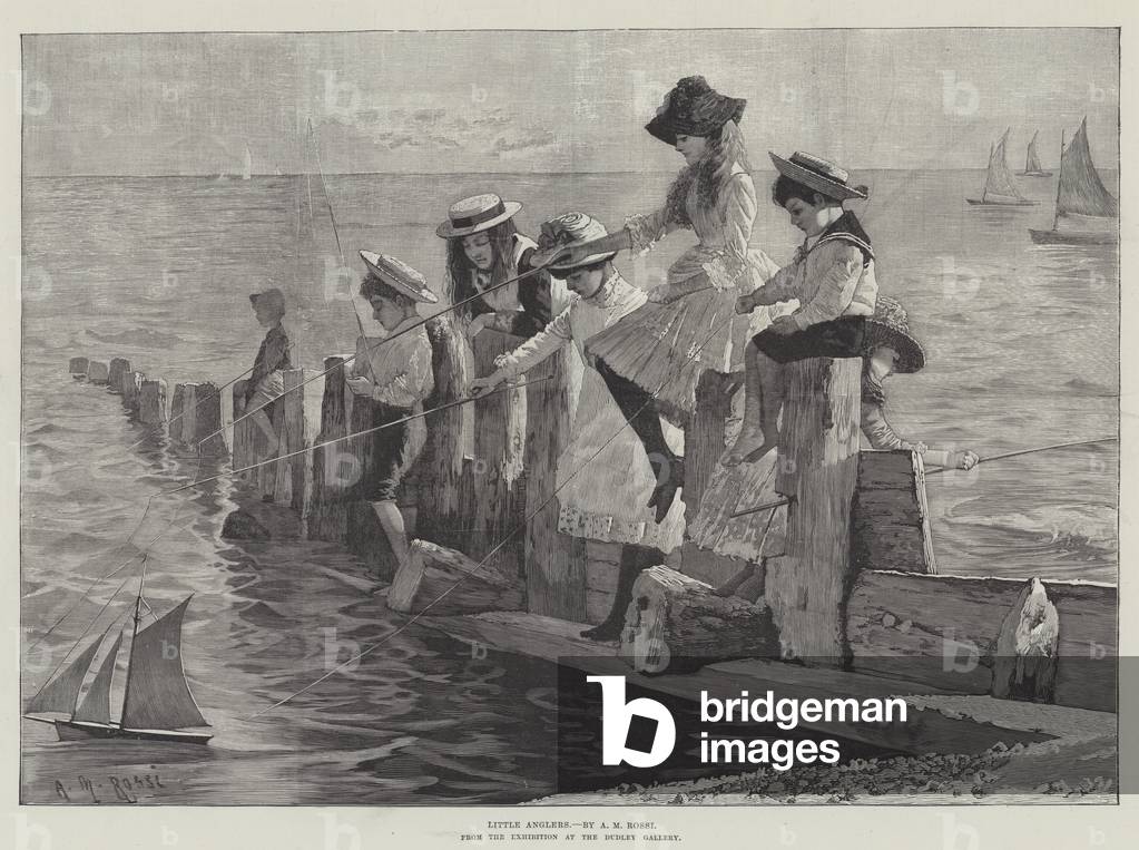 "Piccoli Pescatori (incisione)" 1886 di Alexander M. Rossi