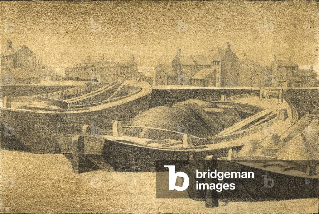 Dämmerung über den Hafen (Litho)