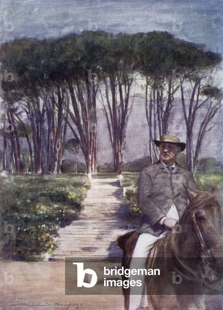 Cecil J Rhodes at Groote Schuur (colour litho) by Mortimer Ludington Menpes