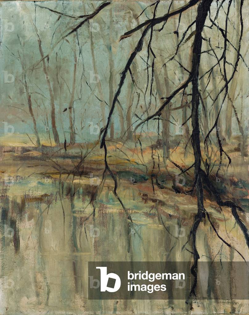 Paesaggio con stagno, c.1930 (olio su tela)