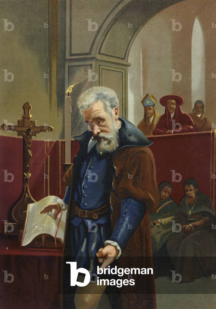 Galileo Galilei, fisico, matematico e astronomo italiano (cromolito)