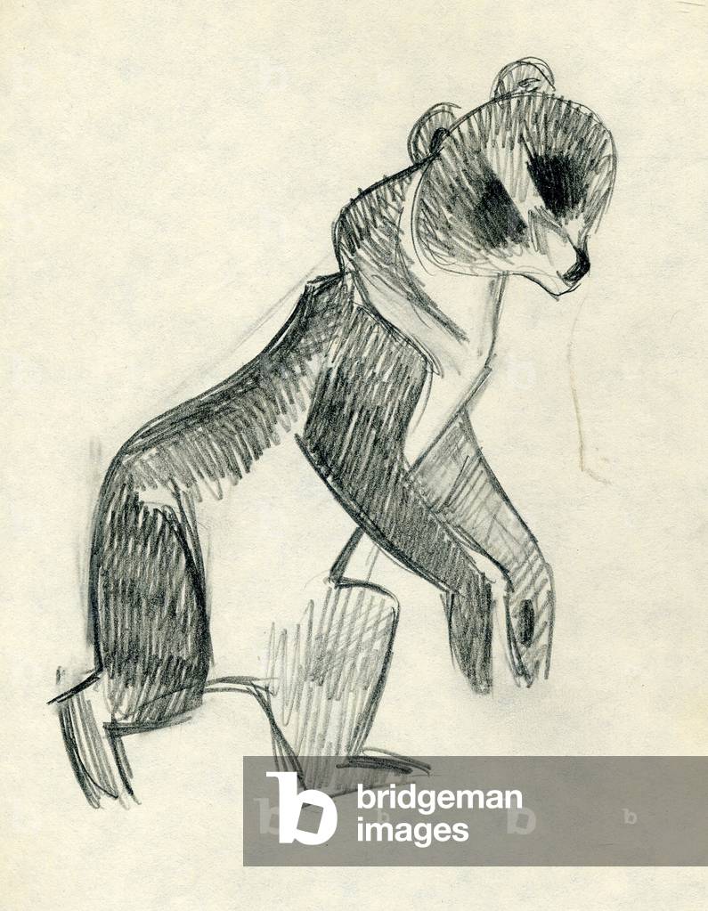 Illustration from 'The Story of the Three Bears', tale adapted by Leo Tolstoy, 1872 (pencil on paper)