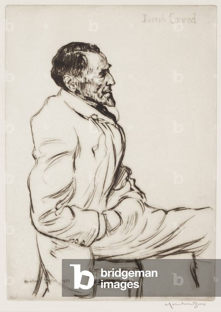 Immagine di Incisione "Joseph Conrad Ascolto musica", 1923 di David Muirhead Bone