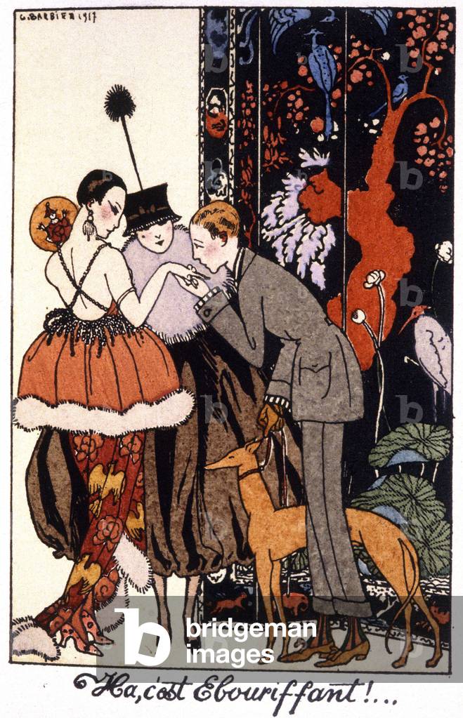 Image de Estampe représentant Le baise-main 1917 par Georges Barbier