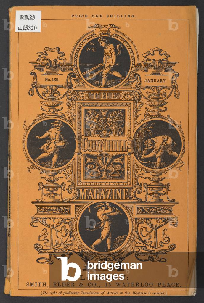 "Copertina di The Cornhill Magazine" 1874 di English School, b/w