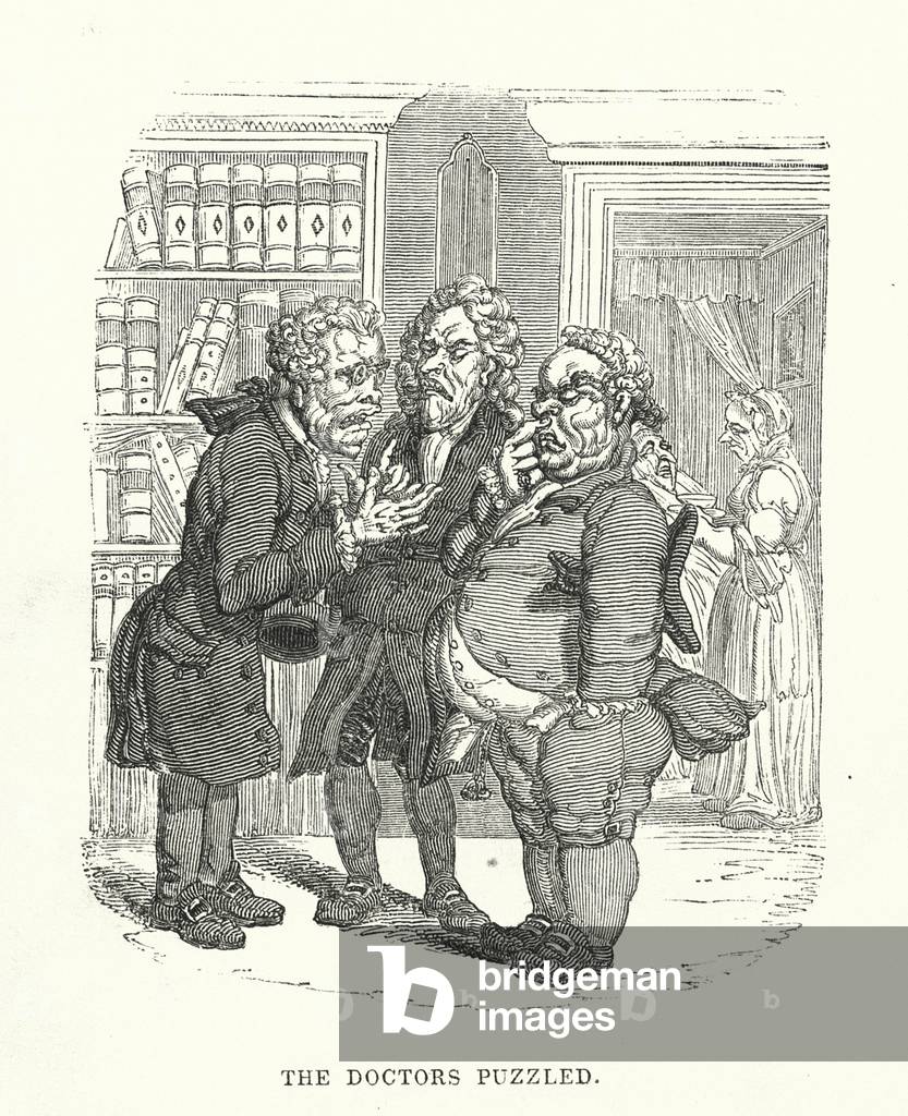 Image of Engraving depicting The doctors puzzled (engraving) 1801 by Thomas Rowlandson