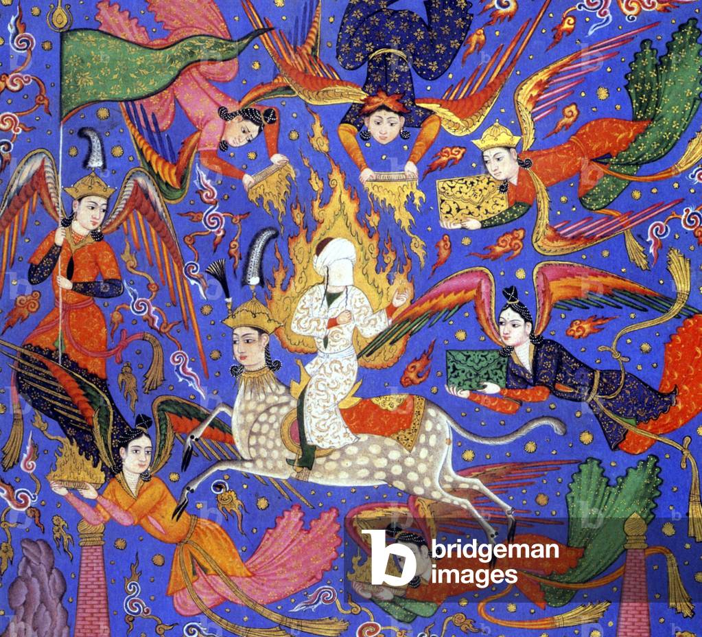 "Viaggio di Maometto", c.1610-30 di Indian School