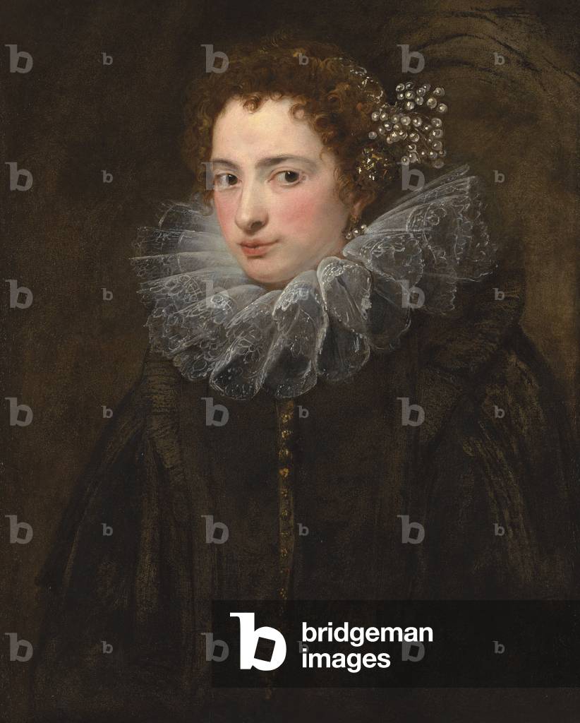 Porträt einer Dame in einem schwarzen Kleid, c.1625 (Öl auf Leinwand)