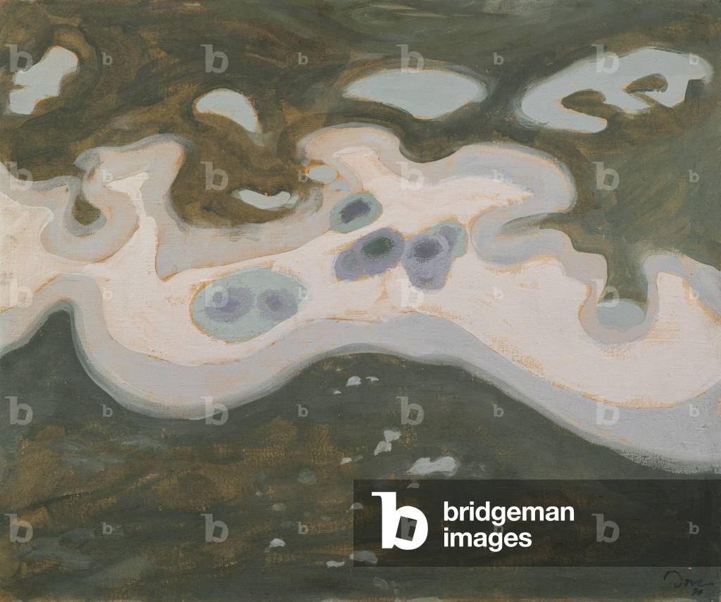 Schnee auf Eis, 1930 (Öl & Bleistift auf Leinwand)