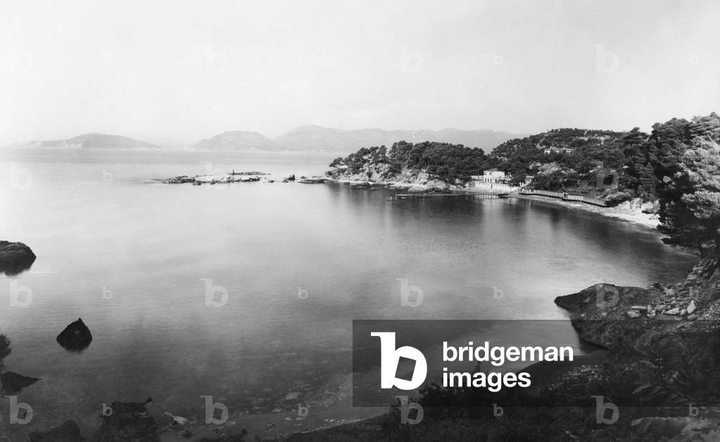 Bucht von Fiascherino, Lerici, Ligurien, Italien, 1930-40 (s/w Foto)