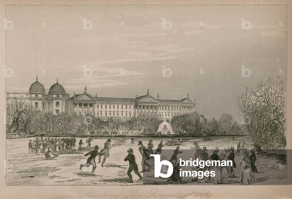 "Pattinaggio a Regent's Park" di English School, b/w