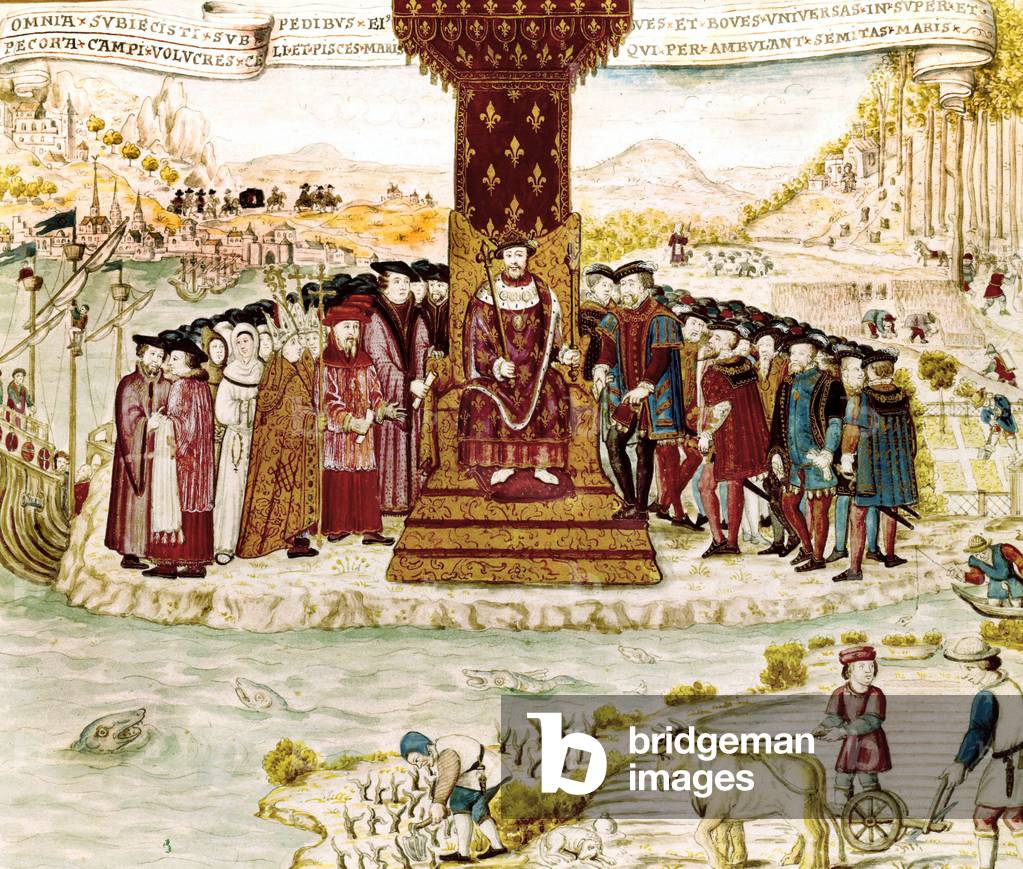 Francois 1st (1494-1547) French king, here in 1530, drawing after a tapestry, 1530