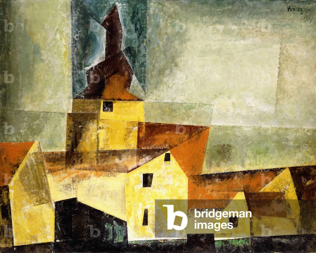 Giallo Villaggio Chiesa III, 1937 (olio su tela)