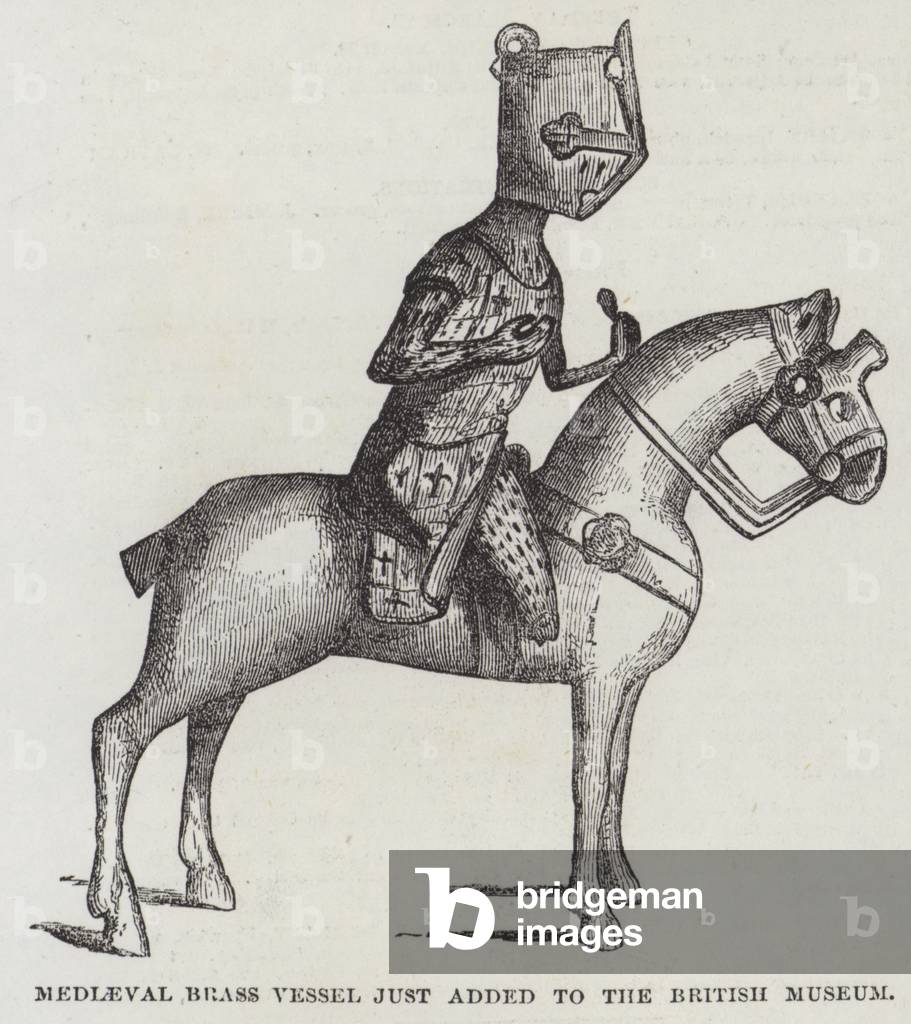 Mediaeval Brass Vessel appena aggiunto al British Museum (incisione)