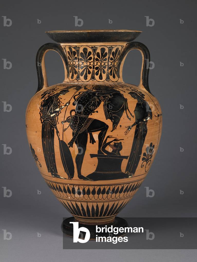 "Athenian Attic schwarze Figur Amphore mit Herakeln tragen die Erymanthean Eber" -510 von Greek school