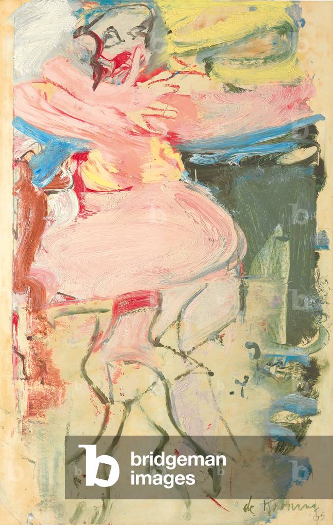 Frau, Hand vor Gesicht, 1965 (Öl auf Papier an Bord gelegt)