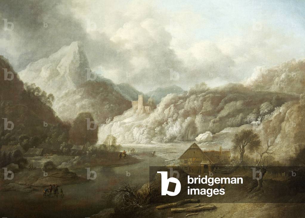 Bild von Gemälde "Eine imaginäre rheinische Landschaft (öl auf leinwand)" von Johann Christian Vollerdt or Vol