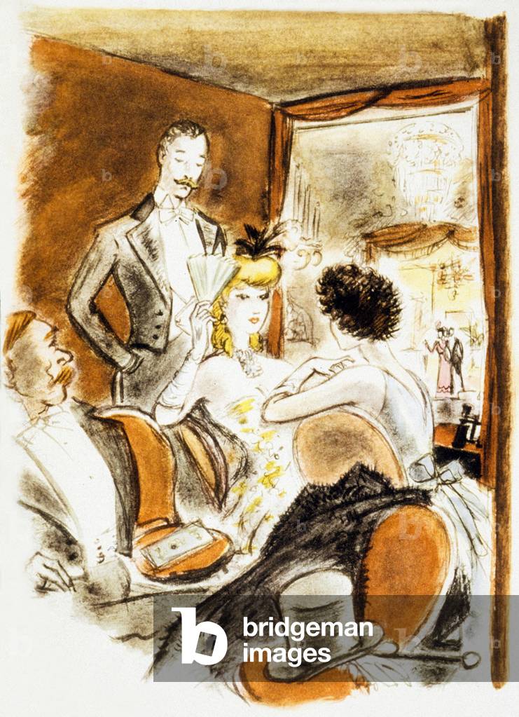 "Illustrazione da 'Claudine en Menage 'di Colette (Sidonie Gabrielle Colette)" 1960 di Andre Dignimont