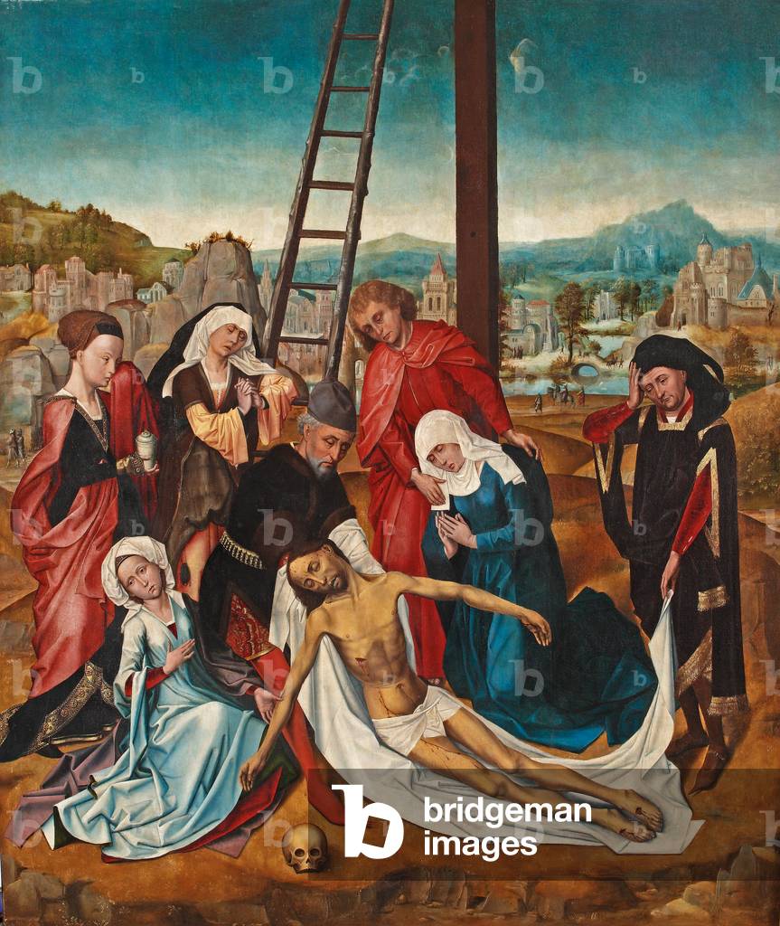 Immagine di Dipinto "il lamento di Cristo (olio su pannello trasferito su una tela)" 1401 di Rogier van der We